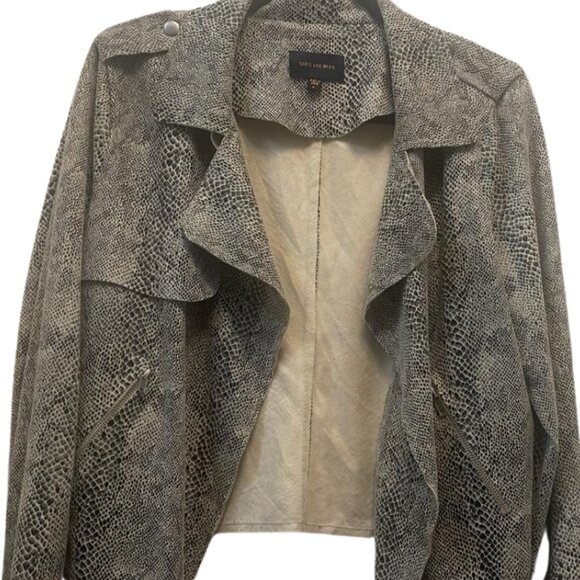 Skies Are Blue Snakeskin Drape Front Jacket – Size Large - Picture 2 of 11